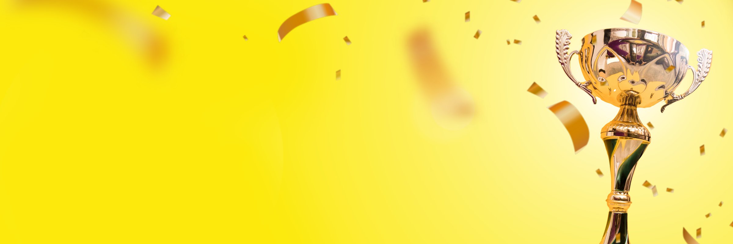 Trophy cup. Champion trophy, shiny golden cup.